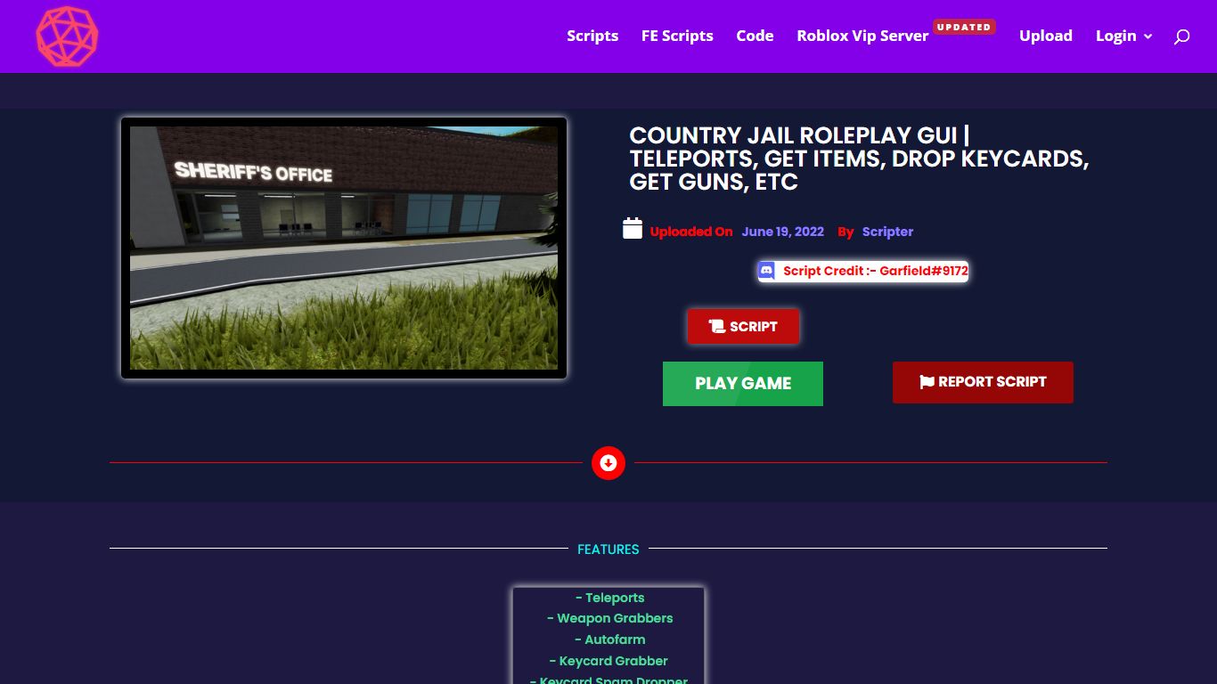 Country Jail Roleplay GUI | Teleports, Get Items, Drop Keycards, Get ...